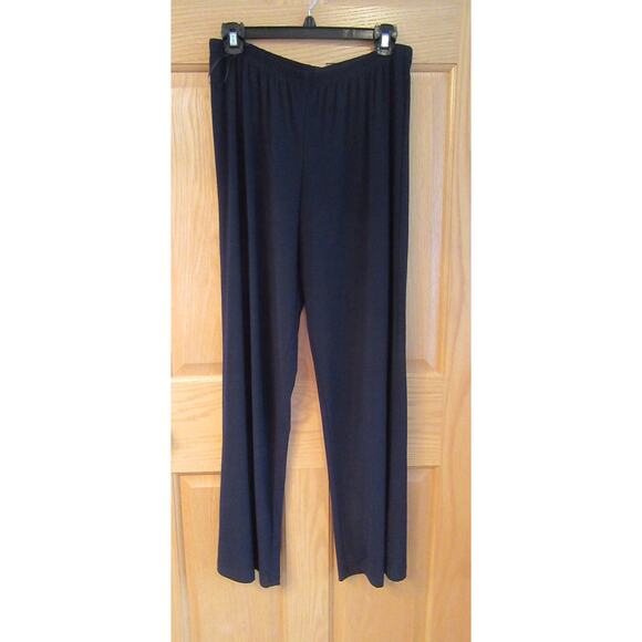 R & M Richards Pants Suit Navy Blue Short Sleeve Rusche'd Embellished Womens 12P - Picture 9 of 14